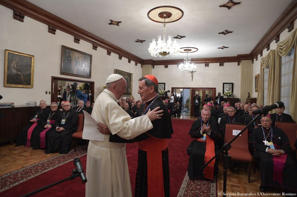 Bogotà (Colombia), 7 settembre 2017: Papa Francesco incontra il CELAM