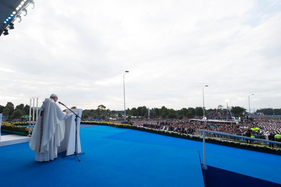 Bogotà (Colombia), 7 settembre 2017: messa di Papa Francesco nel Parco Simon Bolivar