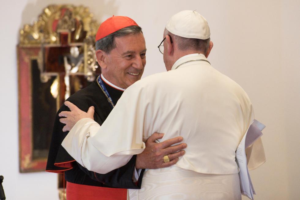 Bogotà (Colombia), 7 settembre 2017: Papa Francesco incontra vescovi e cardinali