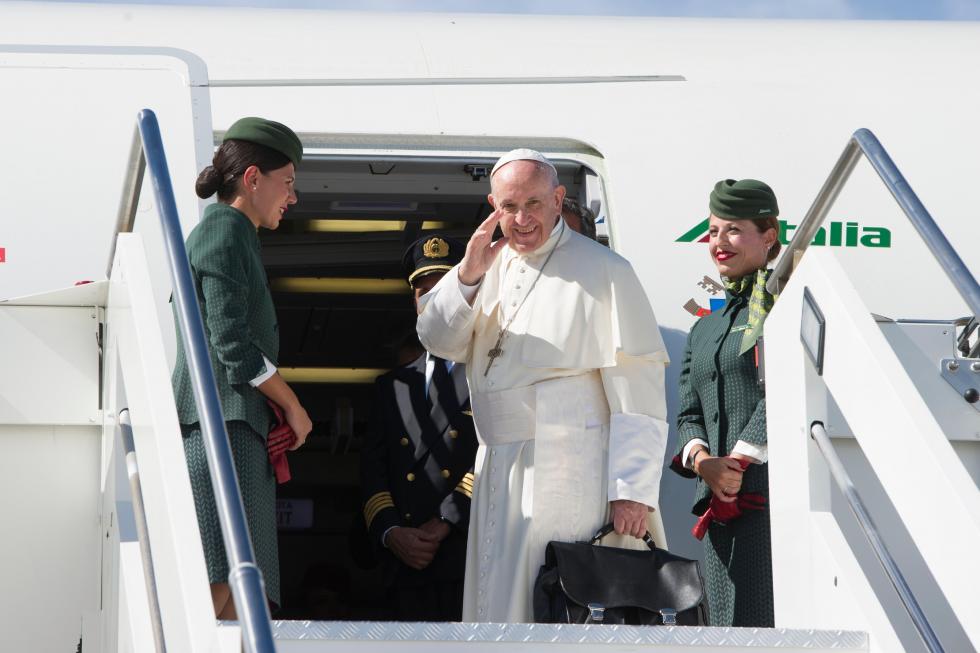 Fiumicino, 6 settembre 2017: Papa Francesco in partenza per Bogotá